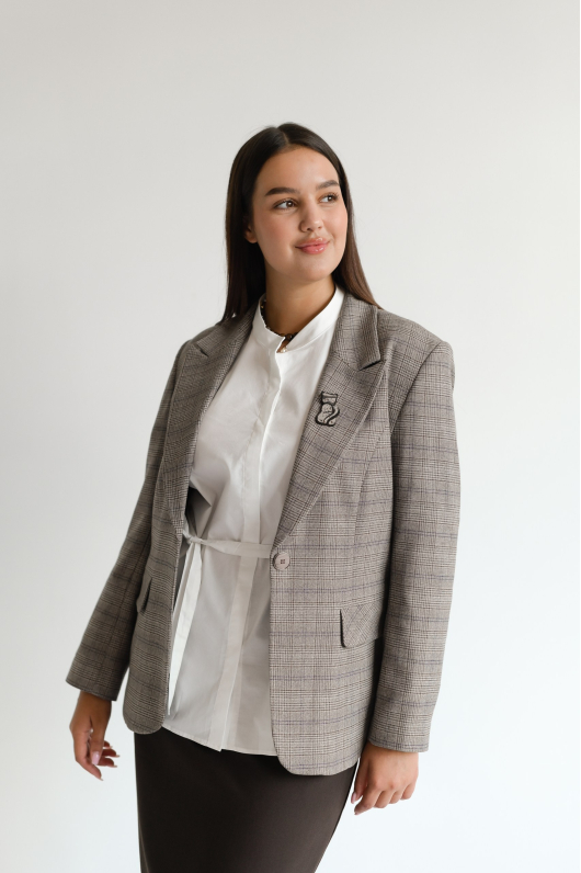 Жакет в мелкую клетку